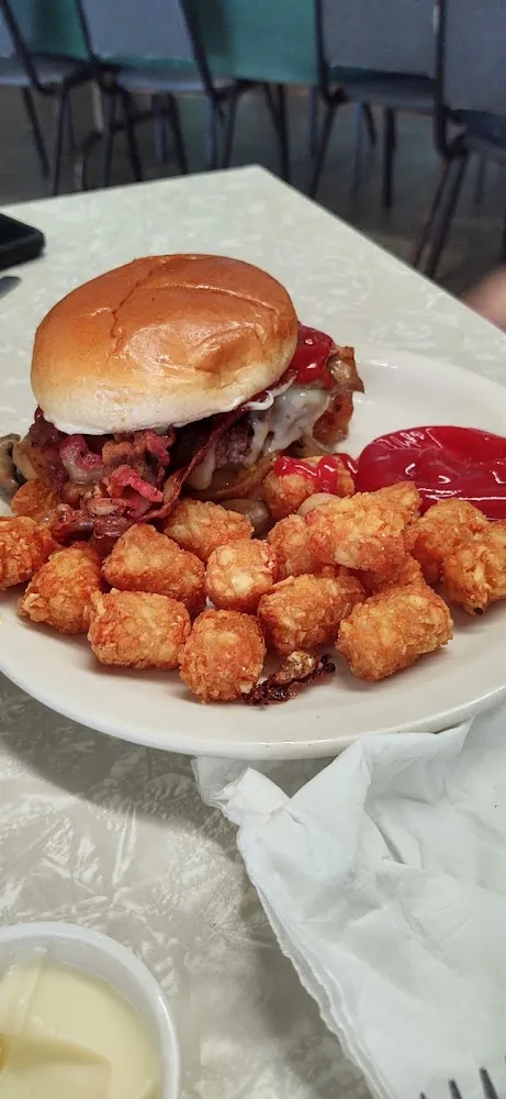 Mushroom Swiss Burger with Bacon